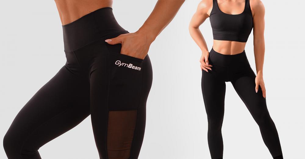 Women's Mesh Panel Leggings black - GymBeam