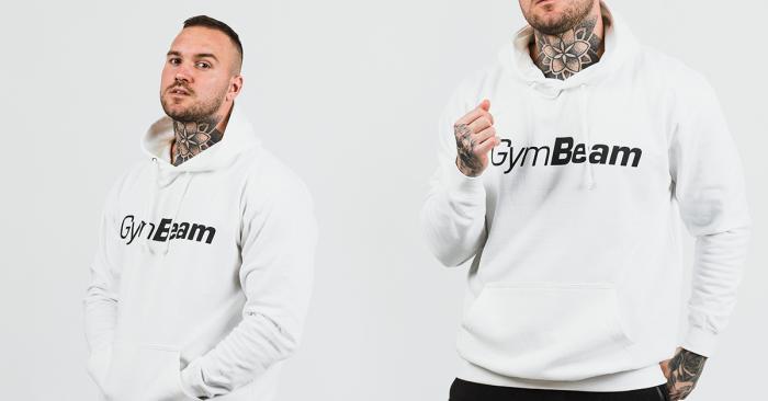 Duks PRO Hoodie White - GymBeam